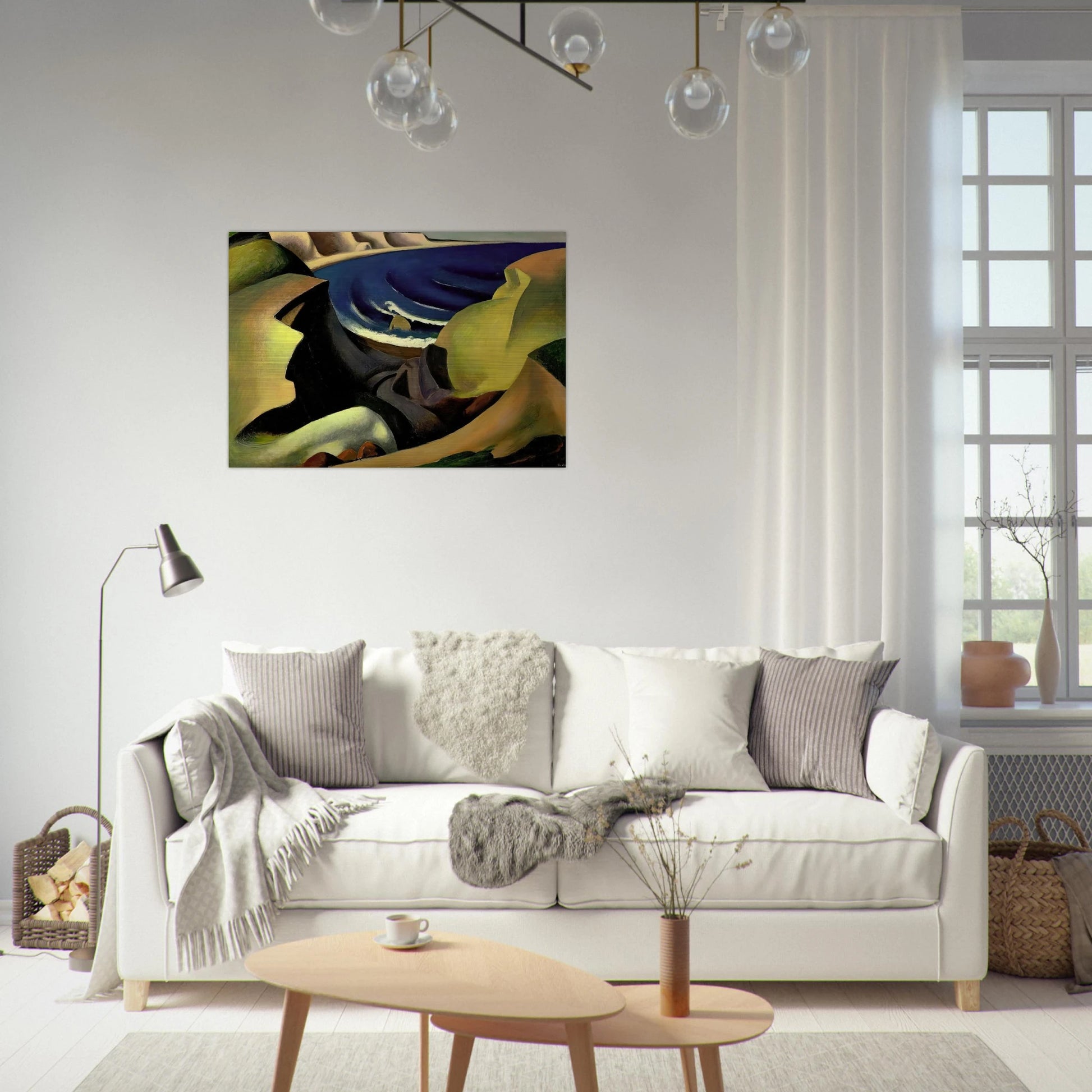 THE CLIFFS 1921 - Thomas Hart Benton Brushed Aluminum Print - 70x100 cm / 28x40 inches | Thomas Hart Benton Aluminum Print | Thomas Hart Benton Prints