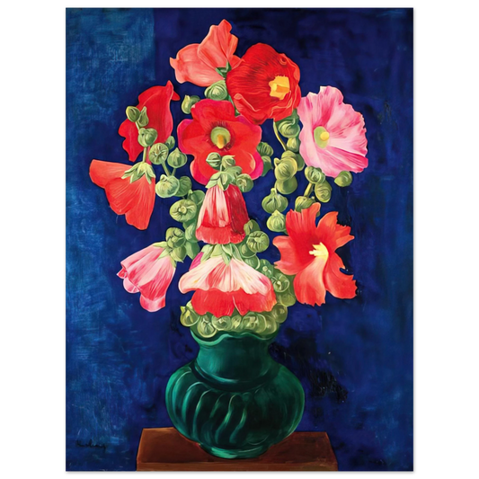 Moise Kisling - HOLLYHOCKS 1939  75x100 cm / 30x40inches Fine Art Poster