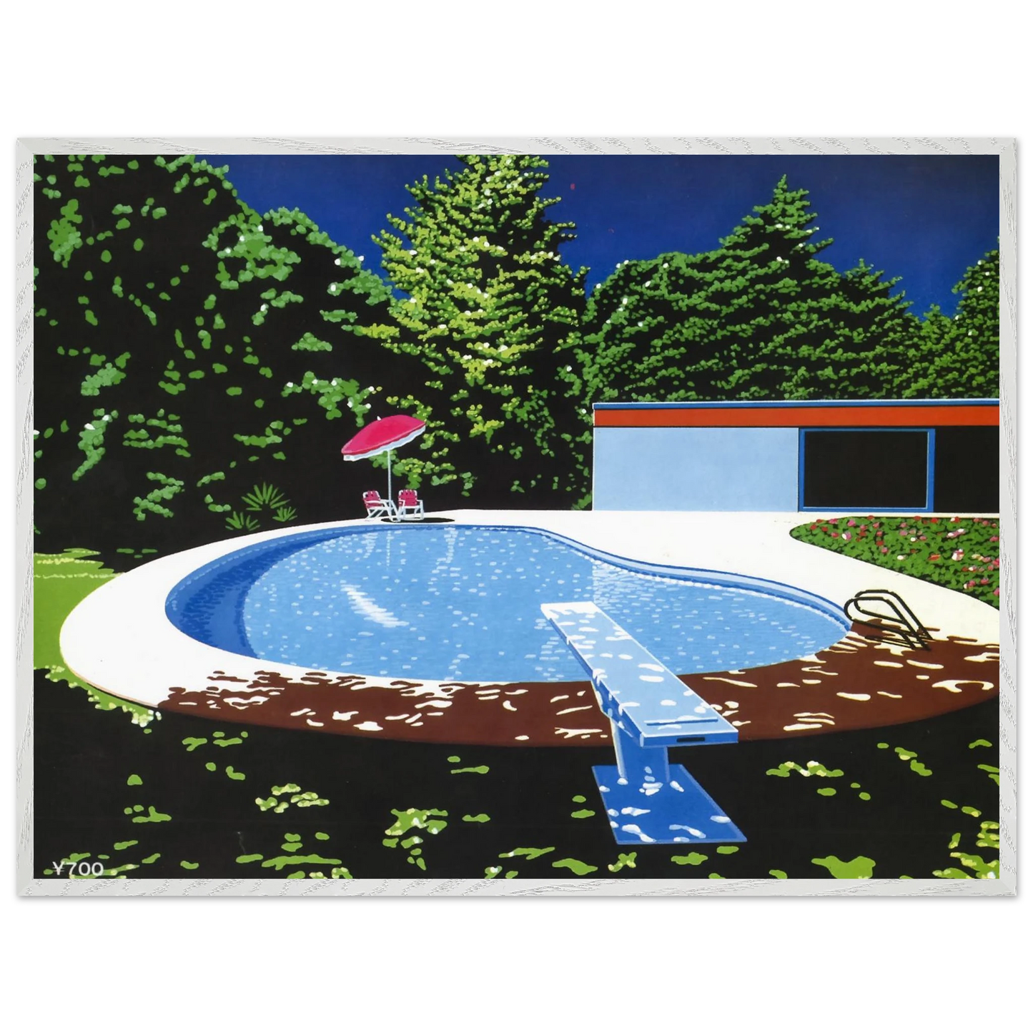 Hiroshi Nagai - NIAGARA 07SH 944 Wall Art - 21x29.7 cm / 8x12" - Premium Wooden Framed Poster With Fine Art Paper - Black frame
