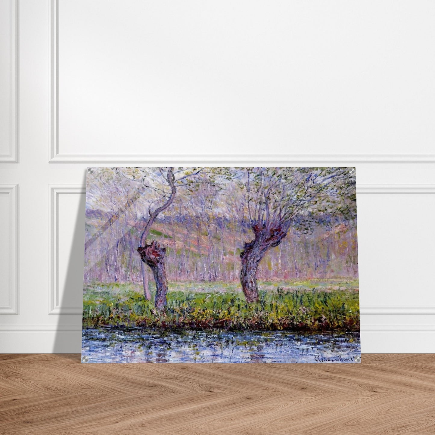 Willows in Springtime - claude monet Acrylic Print - 70x100 cm / 28x40″ inches