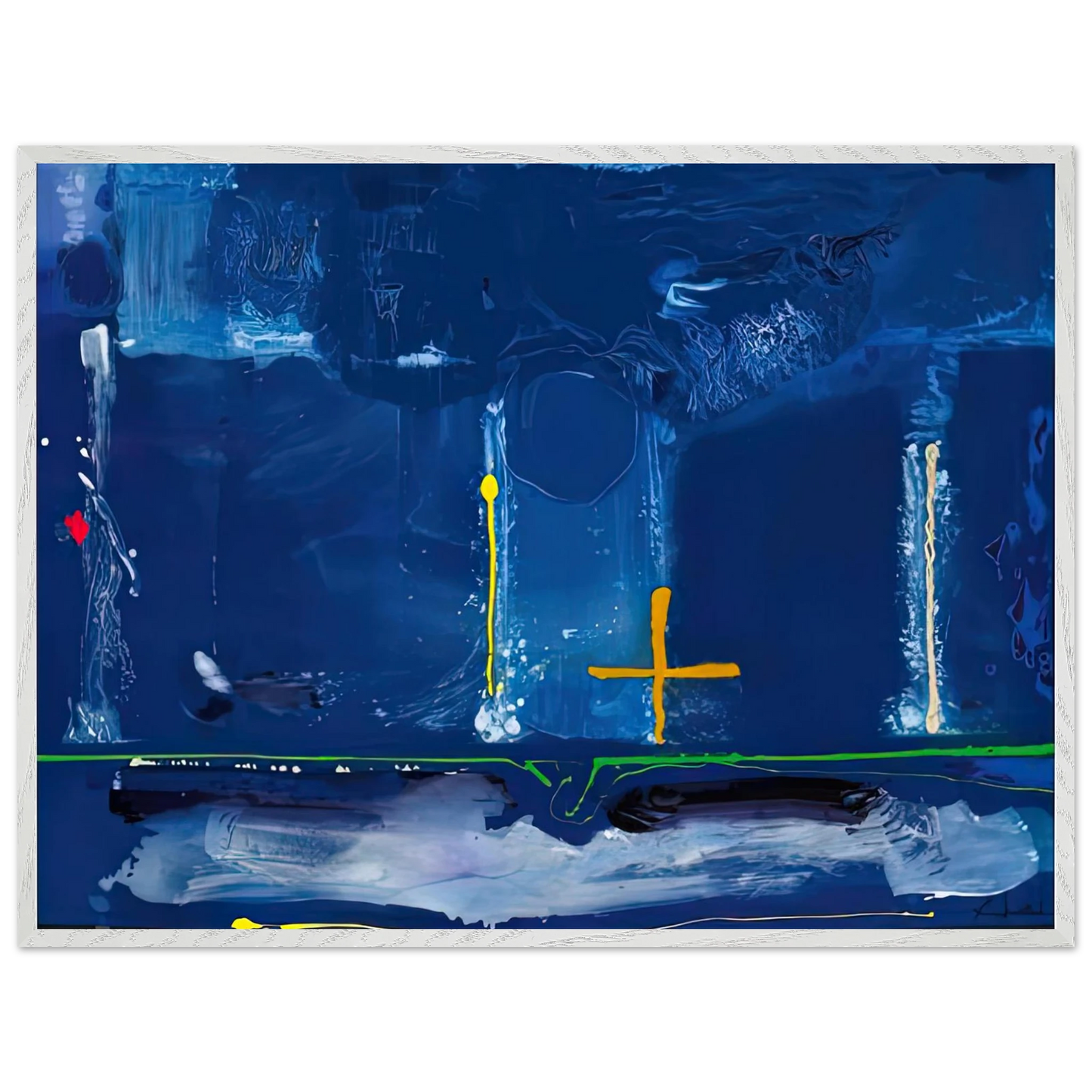 Helen Frankenthaler - Sister Sky, 1991- Wall Art - 30x40 cm / 12x16 inches - Premium Wooden Framed Poster With Fine Art Paper-canvas - Black frame
