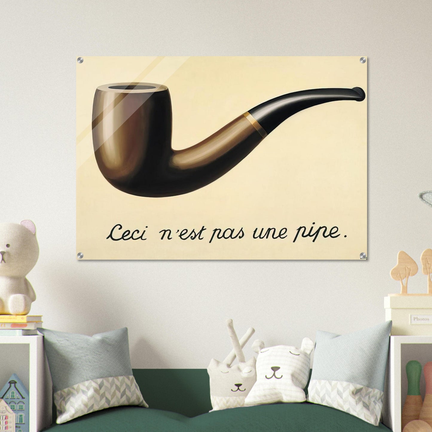 THE TREACHERY OF IMAGES THIS IS NOT A PIPE 1948 - Rene Magritte Acrylic Print - 70x100 cm / 28x40″ inches | Rene Magritte Wall Art | Rene Magritte Prints