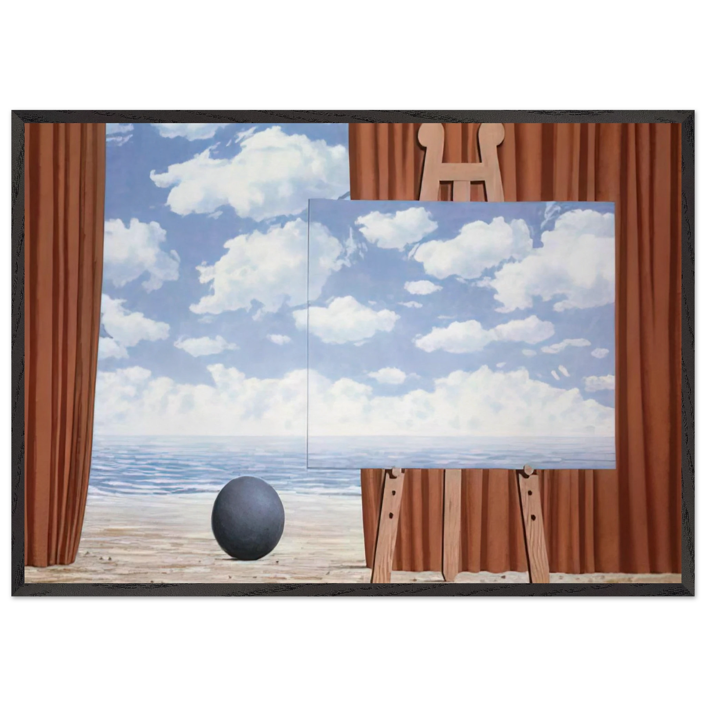 THE FAIR CAPTIVE 1965 - Rene Magritte 70x100 cm / 28x40 inches Framed Art Print – Black Wooden Frame