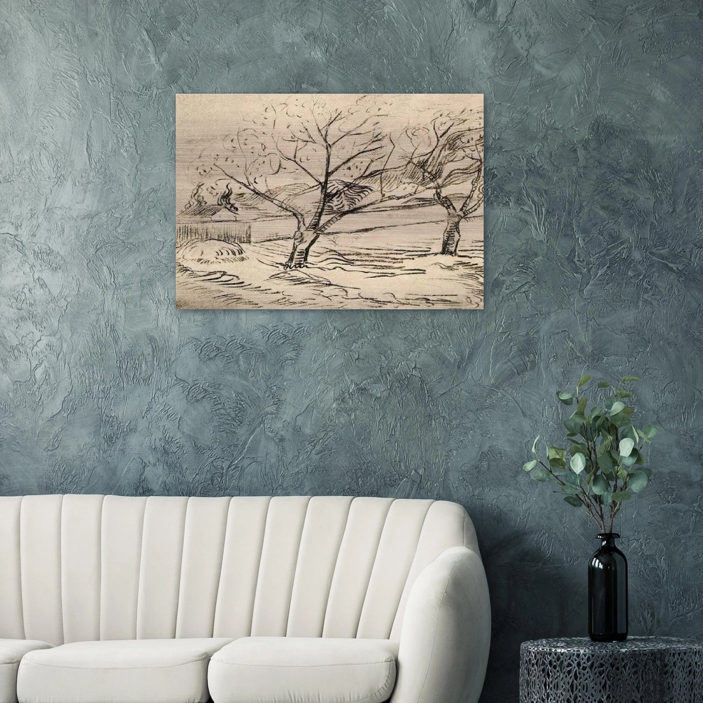 Two Trees - Vincent van Gogh Brushed Aluminum Print - 70x100 cm / 28x40 inches | Vincent van Gogh Aluminum Print | Vincent van Gogh Prints