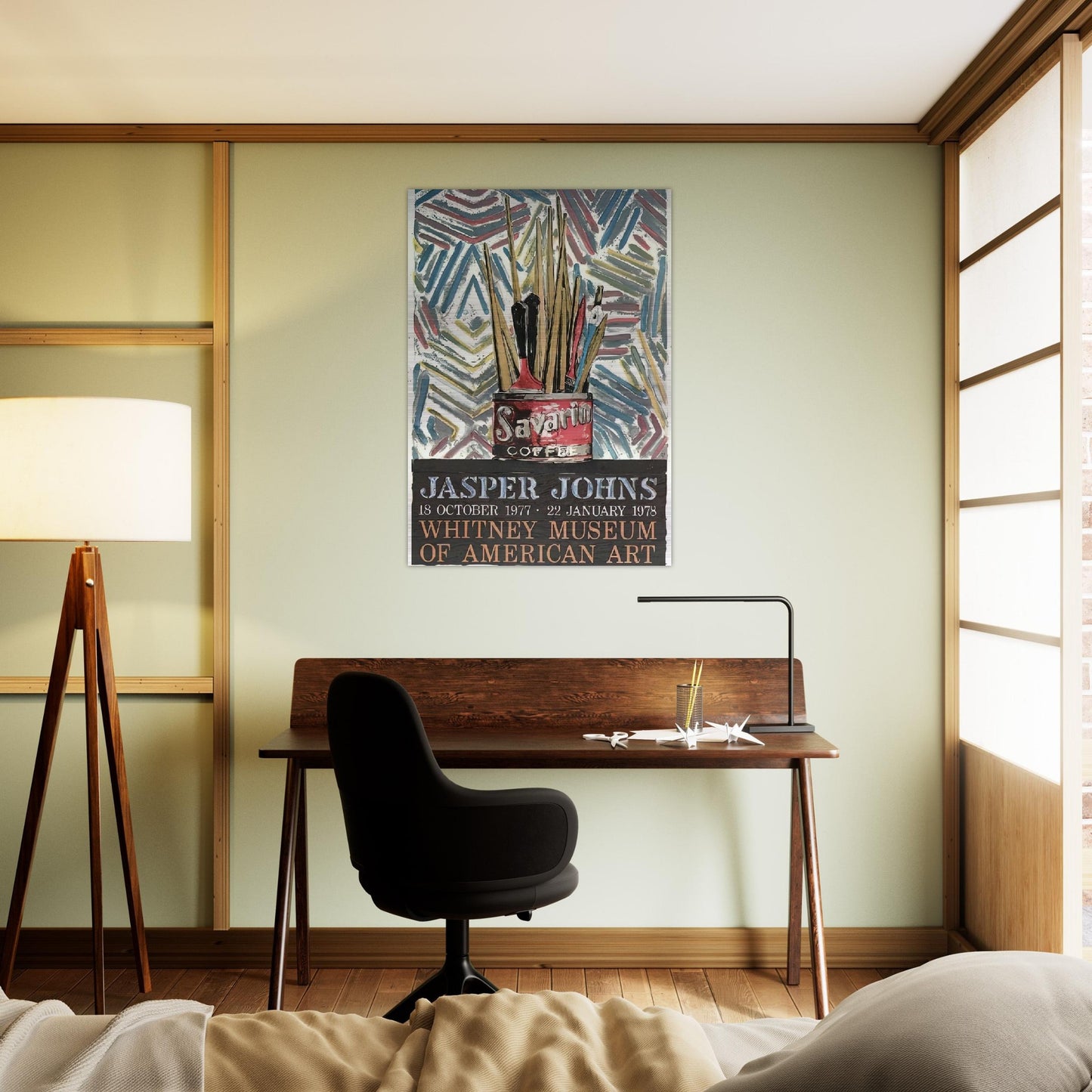 SAVARIN WHITNEY MUSEUM POSTER - Jasper Johns Brushed Aluminum Print - 70x100 cm / 28x40 inches | Jasper Johns Aluminum Print | Jasper Johns Prints