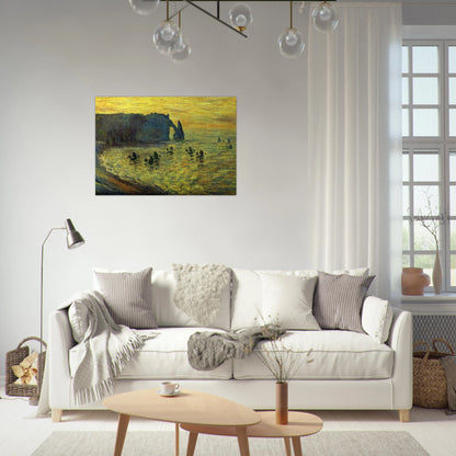 The Cliffs at Etretat - claude monet Brushed Aluminum Print - 70x100 cm / 28x40 inches | claude monet Aluminum Print | claude monet Prints
