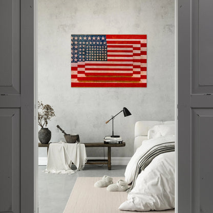 THREE FLAGS 1958 - Jasper Johns Brushed Aluminum Print - 70x100 cm / 28x40 inches | Jasper Johns Aluminum Print | Jasper Johns Prints