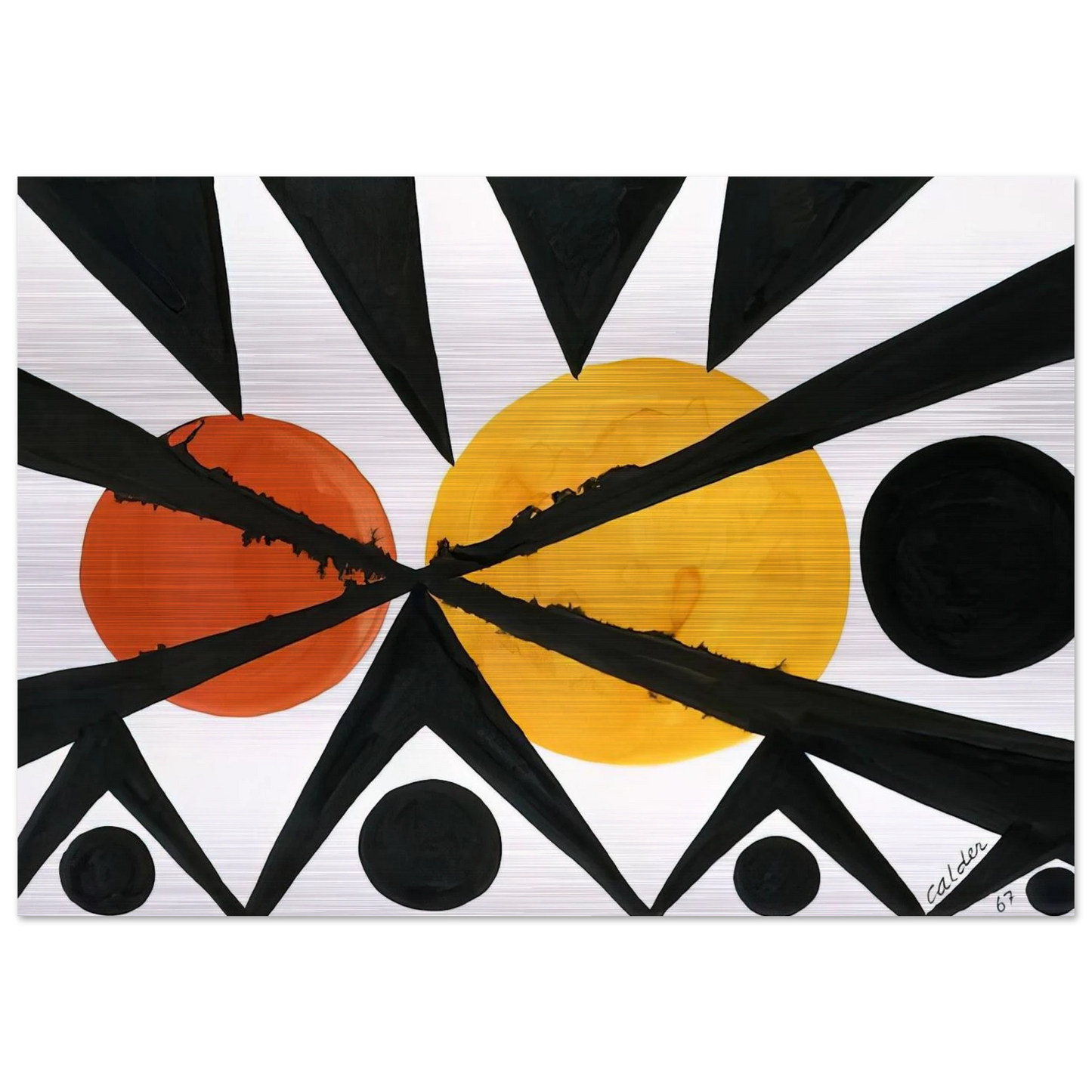 ACROSS THE ORANGE MOONS 1967 - Alexander Calder Brushed Aluminum Print - 70x100 cm / 28x40 inches | Alexander Calder Aluminum Print | Alexander Calder Prints