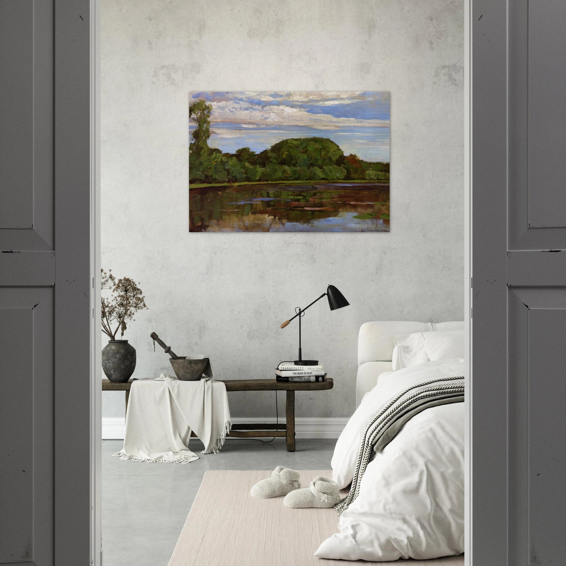 Geinrust Farm with Isolated Tree - Piet Mondrian Brushed Aluminum Print - 70x100 cm / 28x40 inches | Piet Mondrian Aluminum Print | Piet Mondrian Prints
