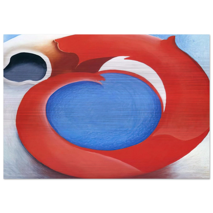 Goat's Horn With Red - Georgia O'Keeffe Brushed Aluminum Print - 70x100 cm / 28x40 inches | Georgia O'Keeffe Aluminum Print | Georgia O'Keeffe Prints