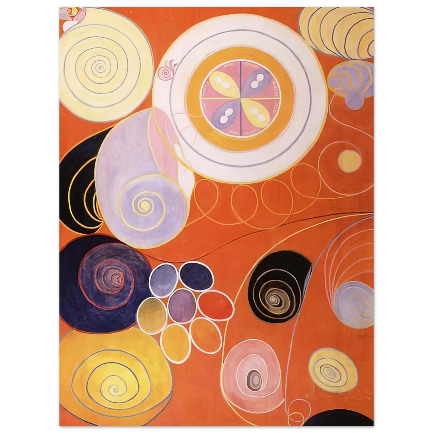 Hilma af Klint - THEY TENS MAINSTAY IV 1907 Wall art - 50x70 cm / 20x28 inches - Premium Wooden Framed Poster With Fine Art Paper - White frame