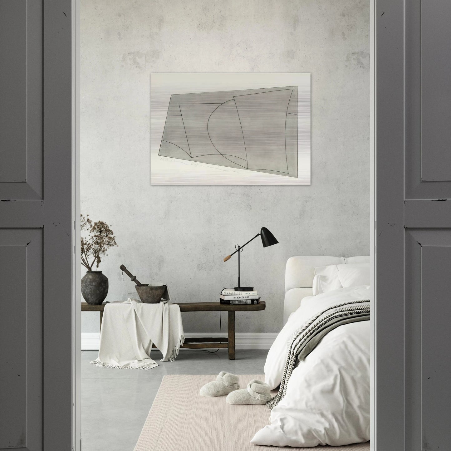 Aegean 2 - 1967 - Ben Nicholson Brushed Aluminum Print - 70x100 cm / 28x40 inches | Ben Nicholson Aluminum Print | Ben Nicholson Prints