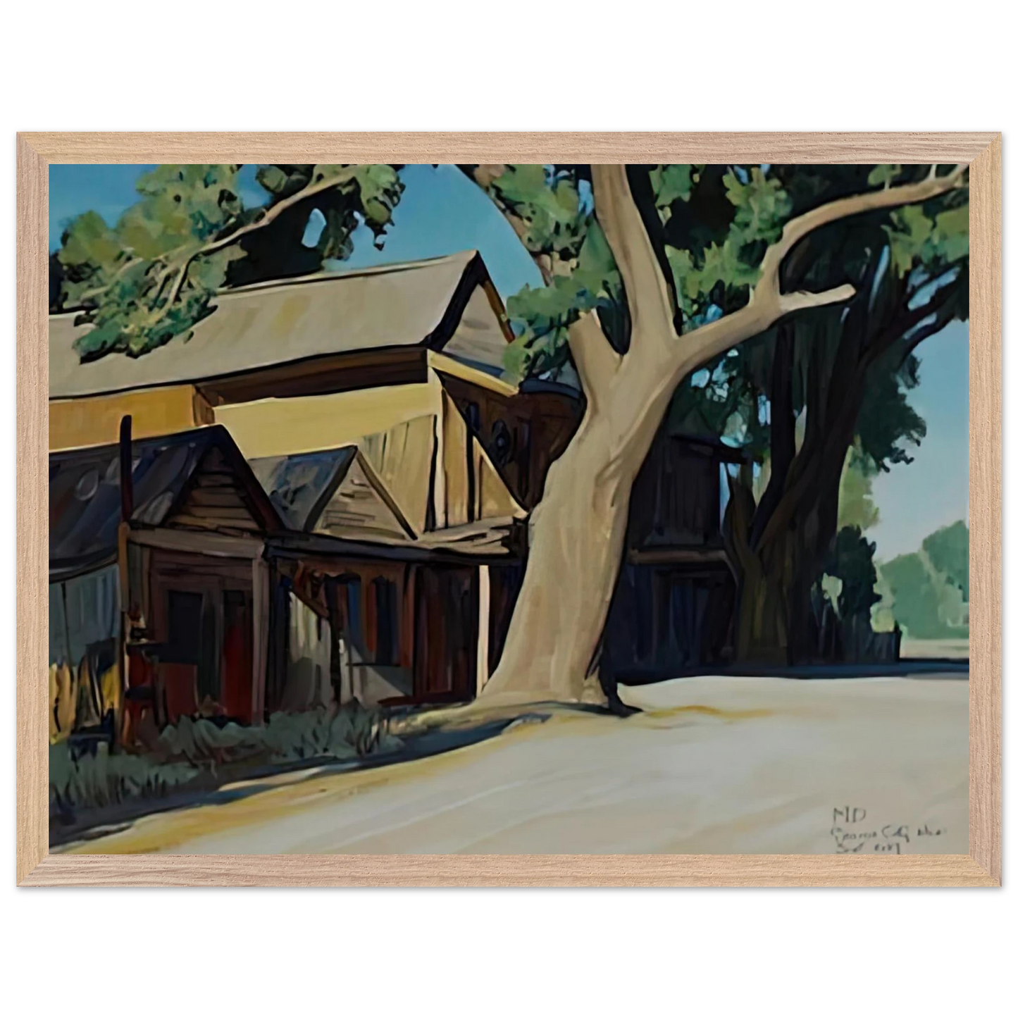 Maynard Dixon - OLD CHINATOWN CARSON CITY NEVADA 1937 Wall art - A3 (29.7 x 42  cm) - Premium Wooden Framed Poster With Fine Art Paper-canvas - Wood frame