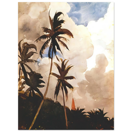 Winslow Homer - PALM TREES BAHAMAS  75x100 cm / 30x40inches Fine Art Poster