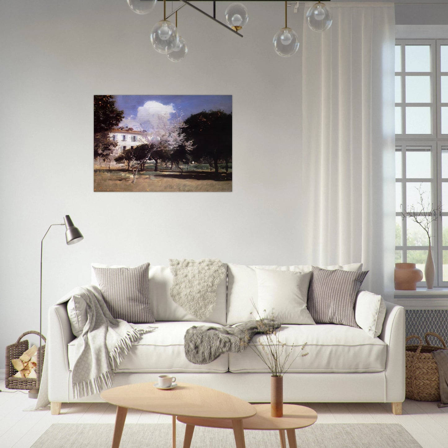 House and Garden - John Singer Sargent Brushed Aluminum Print - 70x100 cm / 28x40 inches | John Singer Sargent Aluminum Print | John Singer Sargent Prints