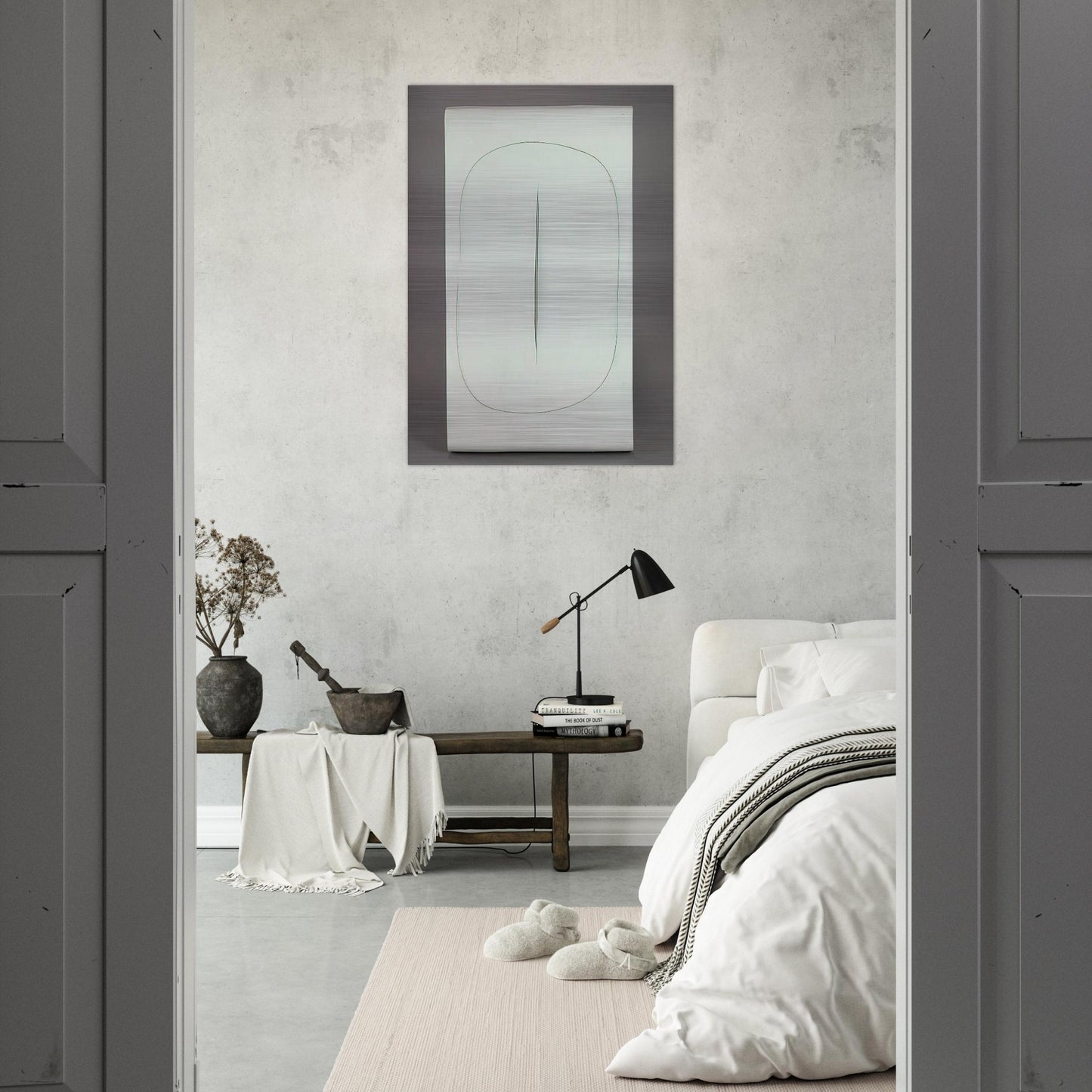 Concept Spatiale - 1968 - Lucio Fontana Brushed Aluminum Print - 70x100 cm / 28x40 inches | Lucio Fontana Aluminum Print | Lucio Fontana Prints