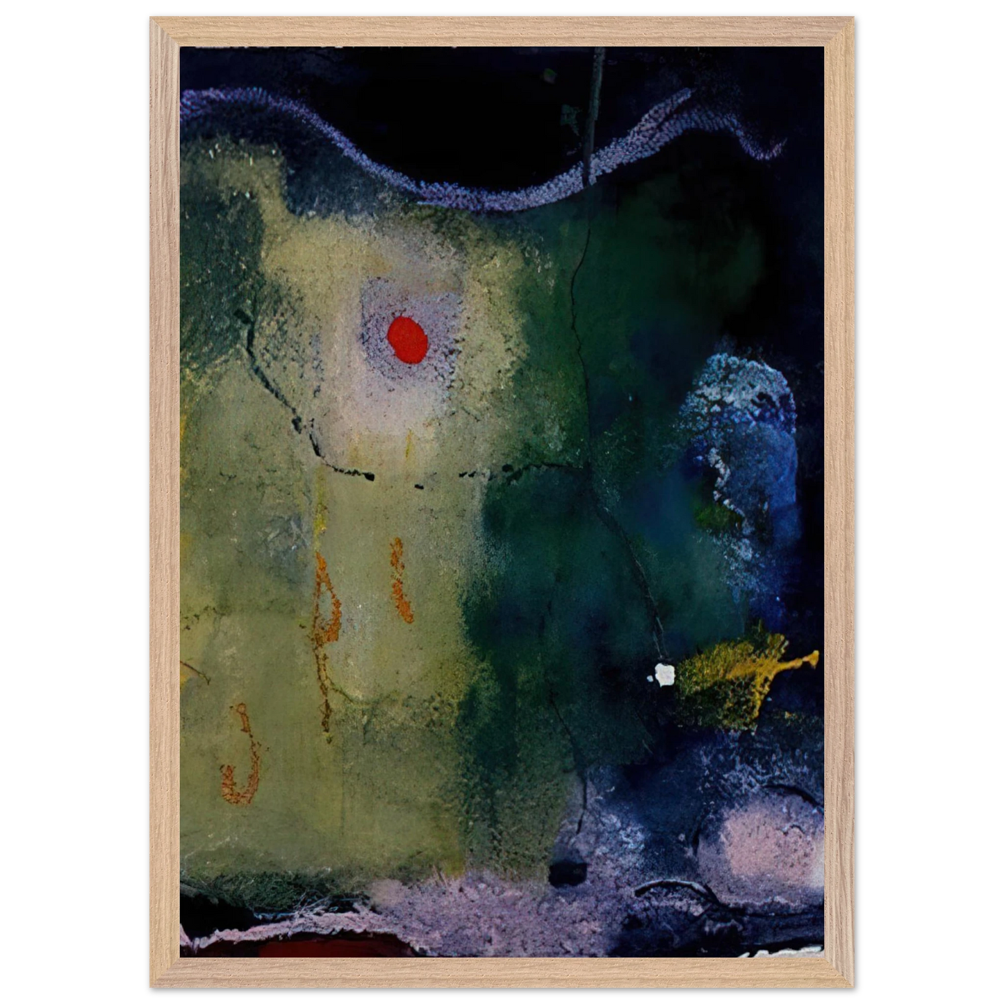 Helen Frankenthaler - The Other Side of the Moon - 1995 Wall art - 27x35 cm / 11x14 inches - Premium Wooden Framed Poster With Fine Art Paper-canvas - Wood frame
