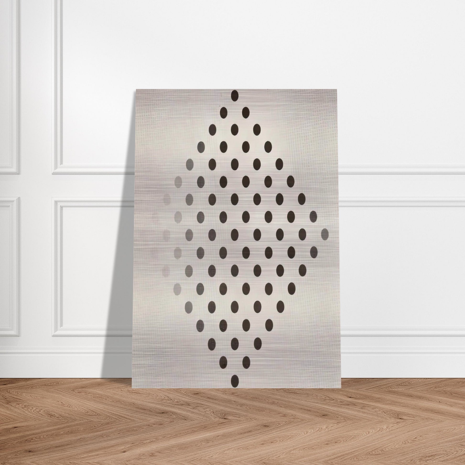 BLACK TO WHITE DISKS 1952 - Bridget Riley Brushed Aluminum Print - 70x100 cm / 28x40 inches | Bridget Riley Aluminum Print | Bridget Riley Prints