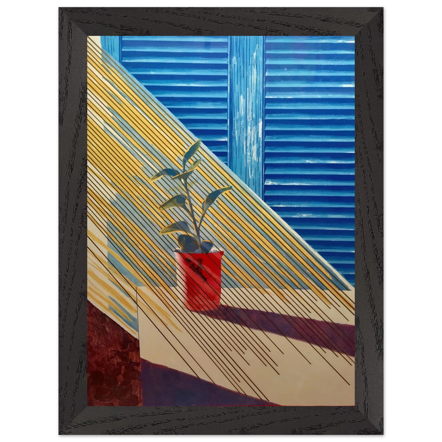 David Hockney - David Hockney Wall art - A3 (29.7 x 42  cm) - Premium Wooden Framed Poster With Fine Art Paper - Wood frame