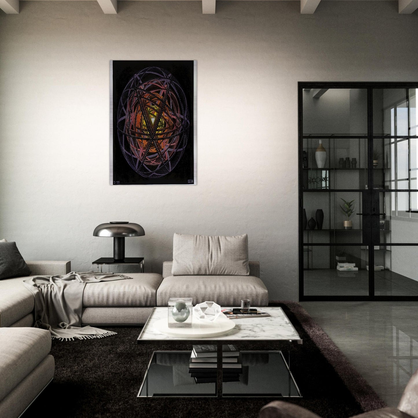 CONCENTRIC RINDS COLOUR - MC Escher Brushed Aluminum Print - 70x100 cm / 28x40 inches | MC Escher Aluminum Print | MC Escher Prints