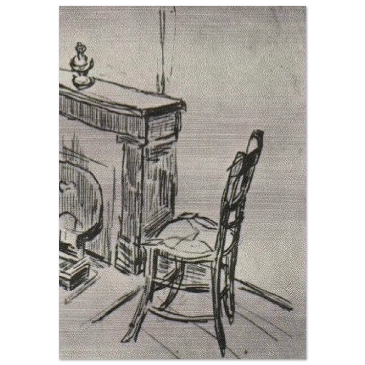 Chair near the Stove - Vincent van Gogh Brushed Aluminum Print - 70x100 cm / 28x40 inches | Vincent van Gogh Aluminum Print | Vincent van Gogh Prints