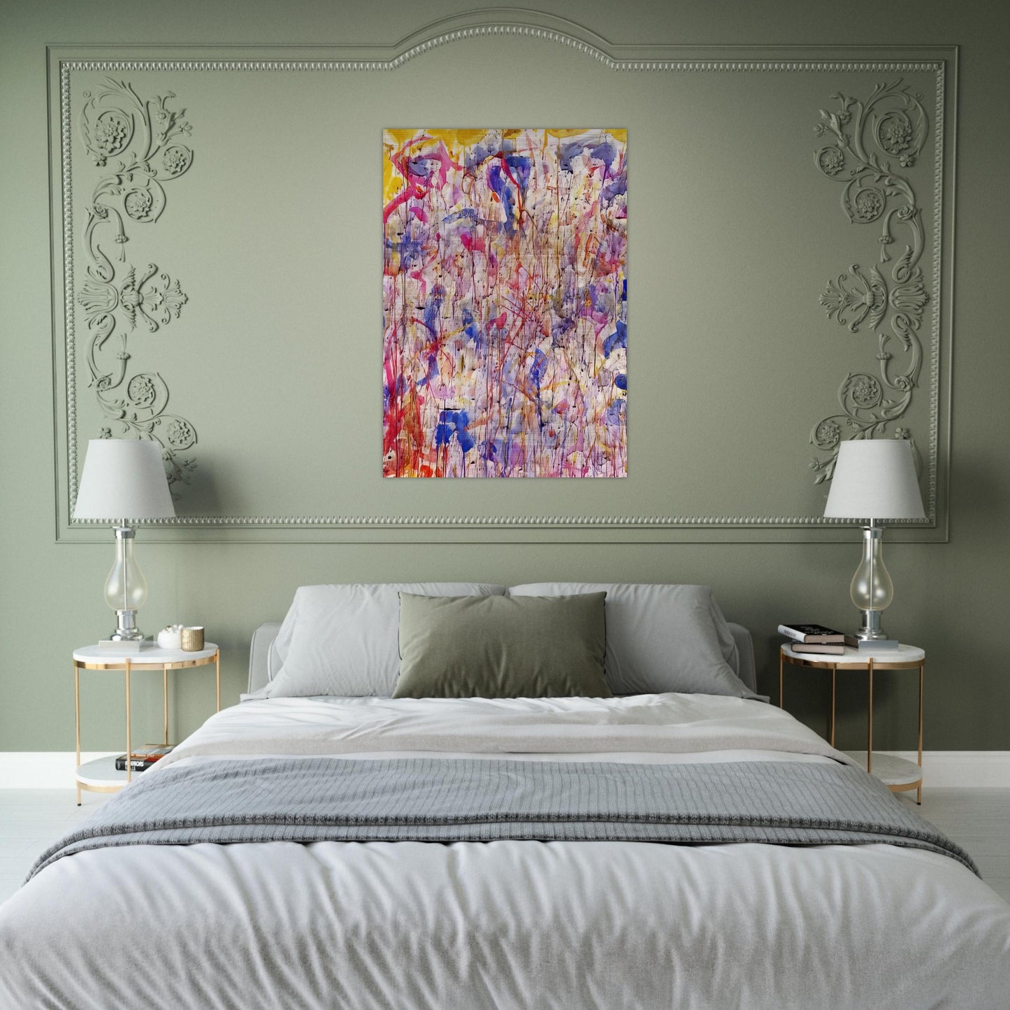 Untitled  SF57-008  - Sam Francis Brushed Aluminum Print - 70x100 cm / 28x40 inches | Sam Francis Aluminum Print | Sam Francis Prints