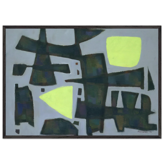 '-12 - 1956 - Alfred Manessier 70x100 cm / 28x40 inches Framed Art Print – Black Wooden Frame