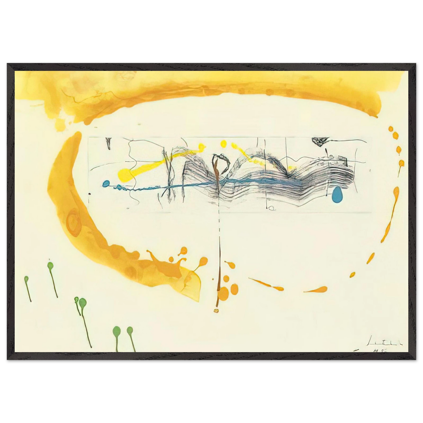 Helen Frankenthaler - Making Music - 2000 Wall art - A1 (59.4 x 84.1  cm) - Premium Wooden Framed Poster With Fine Art Paper-canvas - Wood frame