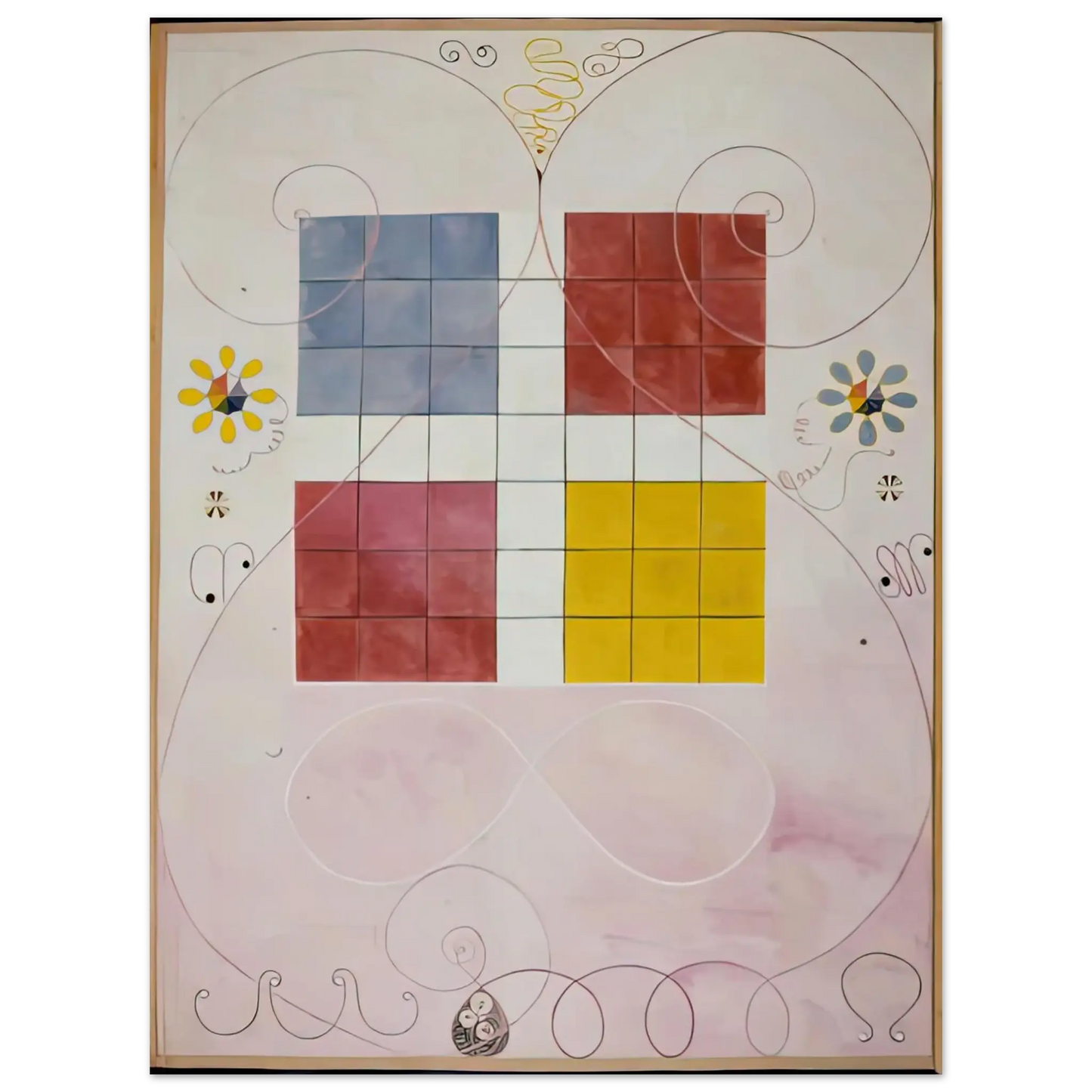 Hilma af Klint - DE TIO ST RSTA N 10 ALDERDOMEN 1907 Wall art - 45x60 cm / 18x24 Inches - Premium Wooden Framed Poster With Fine Art Paper - Black frame