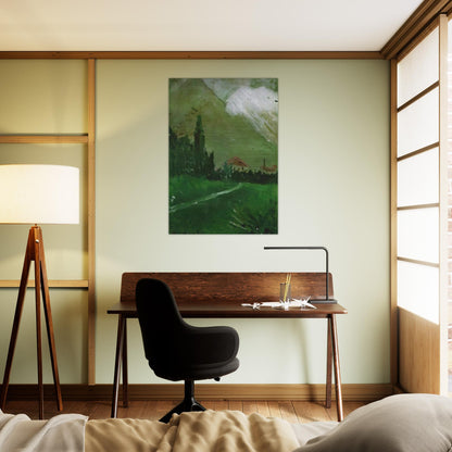 LANDSCAPE NEAR FIGUERAS - Salvador Dali Brushed Aluminum Print - 70x100 cm / 28x40 inches | Salvador Dali Aluminum Print | Salvador Dali Prints