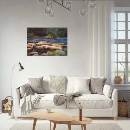 HUDSON RIVER - Winslow Homer Brushed Aluminum Print - 70x100 cm / 28x40 inches | Winslow Homer Aluminum Print | Winslow Homer Prints