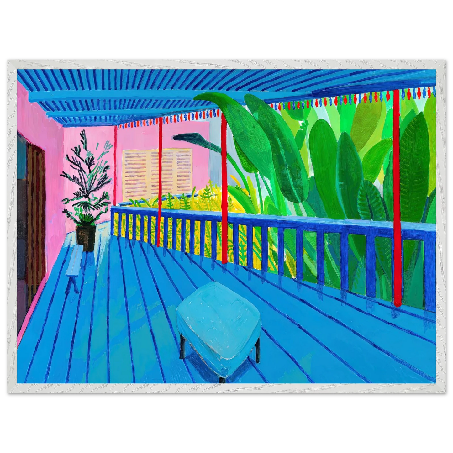 David Hockney - David Hockney Wall art - 40x50 cm / 16x20 inches - Premium Wooden Framed Poster With Fine Art Paper-canvas - White frame