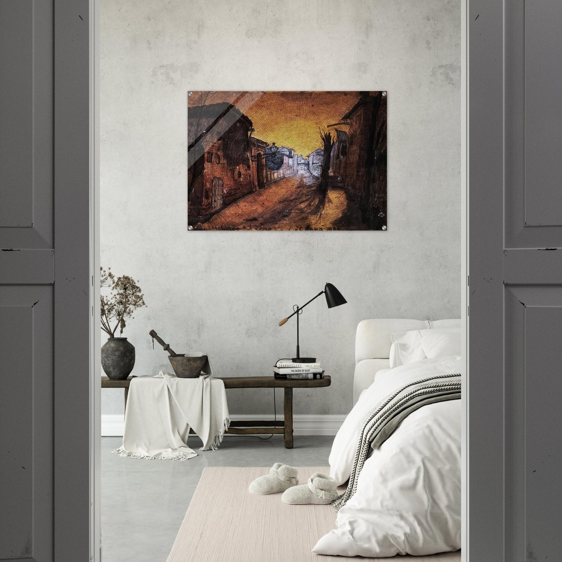 LA STRADA DI CASA 1900 - Carlo Carra Acrylic Print - 70x100 cm / 28x40″ inches | Carlo Carra Wall Art | Carlo Carra Prints