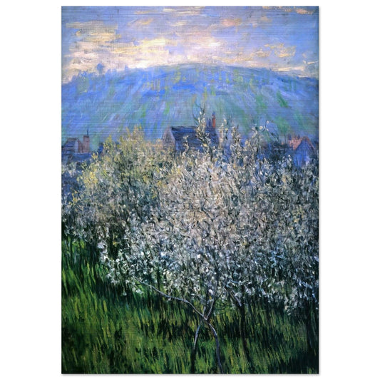 Plums Blossom - claude monet Brushed Aluminum Print - 70x100 cm / 28x40 inches | claude monet Aluminum Print | claude monet Prints
