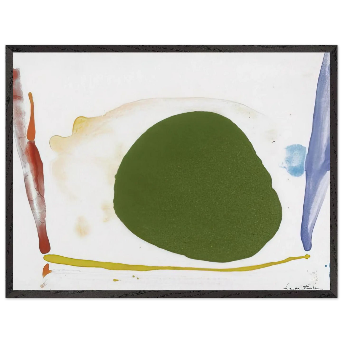 Helen Frankenthaler - Thanksgiving Day - 1973 Wall art - 60x90 cm / 24x36 Inches - Premium Wooden Framed Poster With Fine Art Paper - White frame