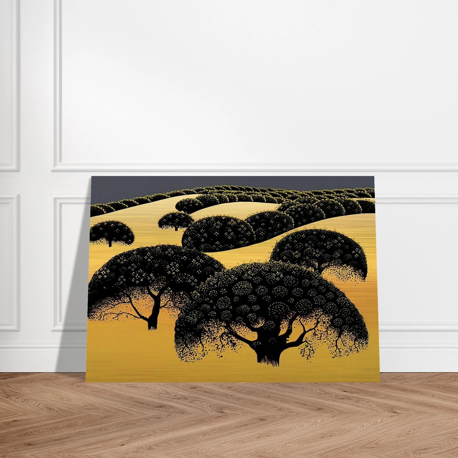 Santa Ynez Oaks - Eyvind Earle Brushed Aluminum Print - 70x100 cm / 28x40 inches | Eyvind Earle Aluminum Print | Eyvind Earle Prints