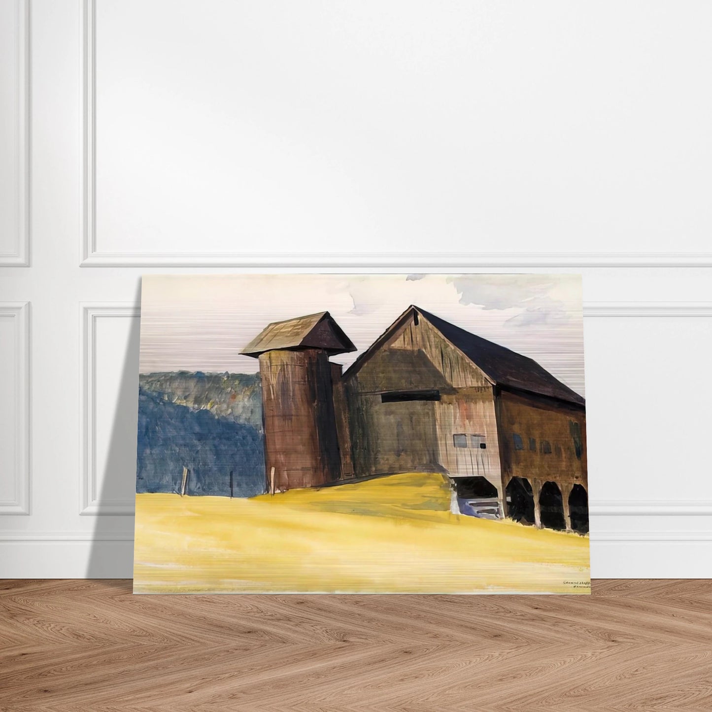 Barn and Silo, Vermont - Edward Hopper Brushed Aluminum Print - 70x100 cm / 28x40 inches | Edward Hopper Aluminum Print | Edward Hopper Prints
