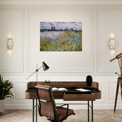 Isle of Flowers on Siene near Vetheuil - claude monet Brushed Aluminum Print - 70x100 cm / 28x40 inches | claude monet Aluminum Print | claude monet Prints