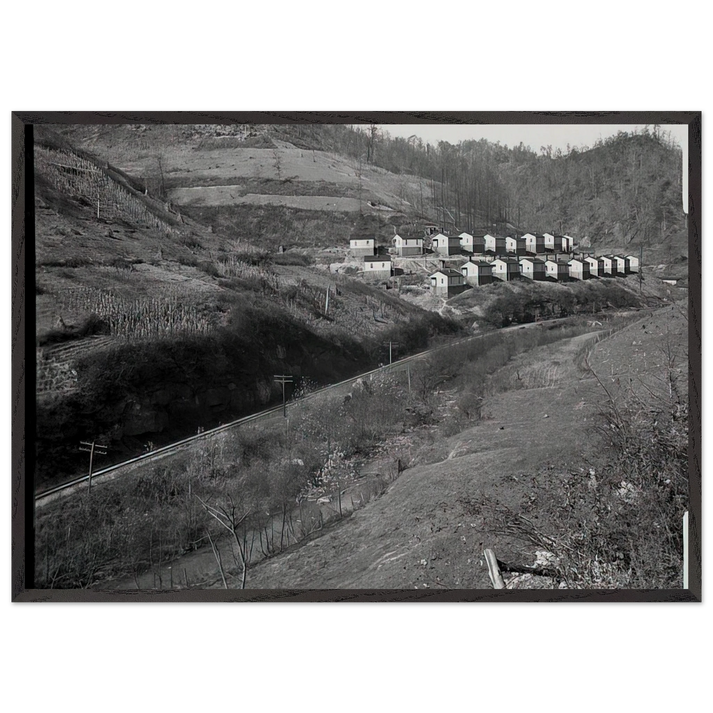 COAL COMPANY TOWN IN JENKINS 1935 - Ben Shahn 70x100 cm / 28x40 inches Framed Art Print – Black Wooden Frame