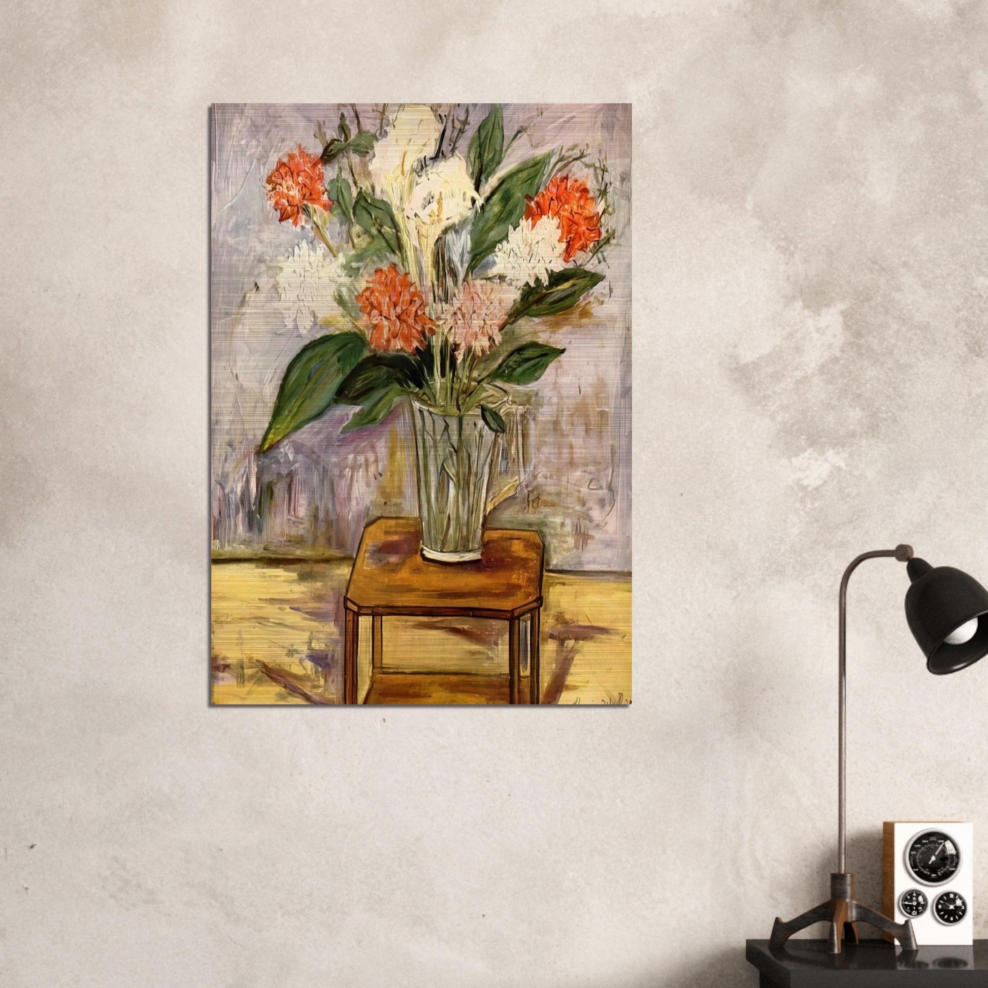 FLOWERS - Maurice Utrillo Brushed Aluminum Print - 70x100 cm / 28x40 inches | Maurice Utrillo Aluminum Print | Maurice Utrillo Prints