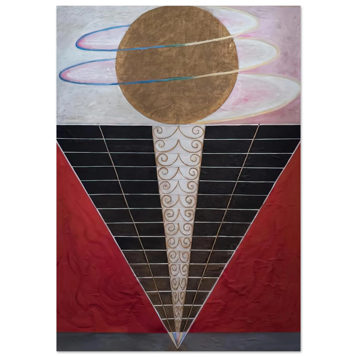 Hilma af Klint - ALTARPIECE NO 2 1915 Wall art - 28x43  cm / XL (11x17 inches) - Premium Wooden Framed Poster With Fine Art Paper-canvas - Wood frame