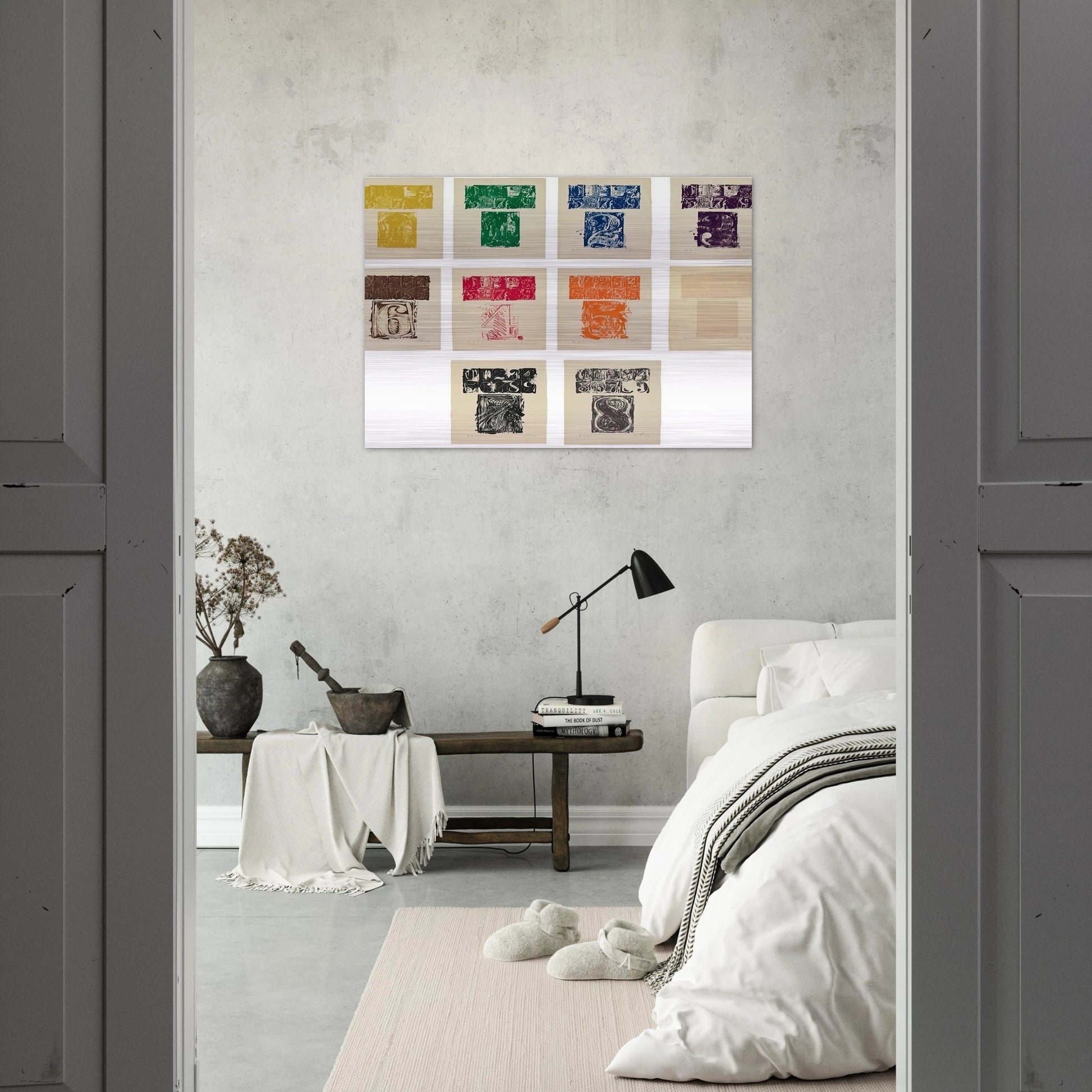 0 9 ULAE 19 1963 - Jasper Johns Brushed Aluminum Print - 70x100 cm / 28x40 inches | Jasper Johns Aluminum Print | Jasper Johns Prints