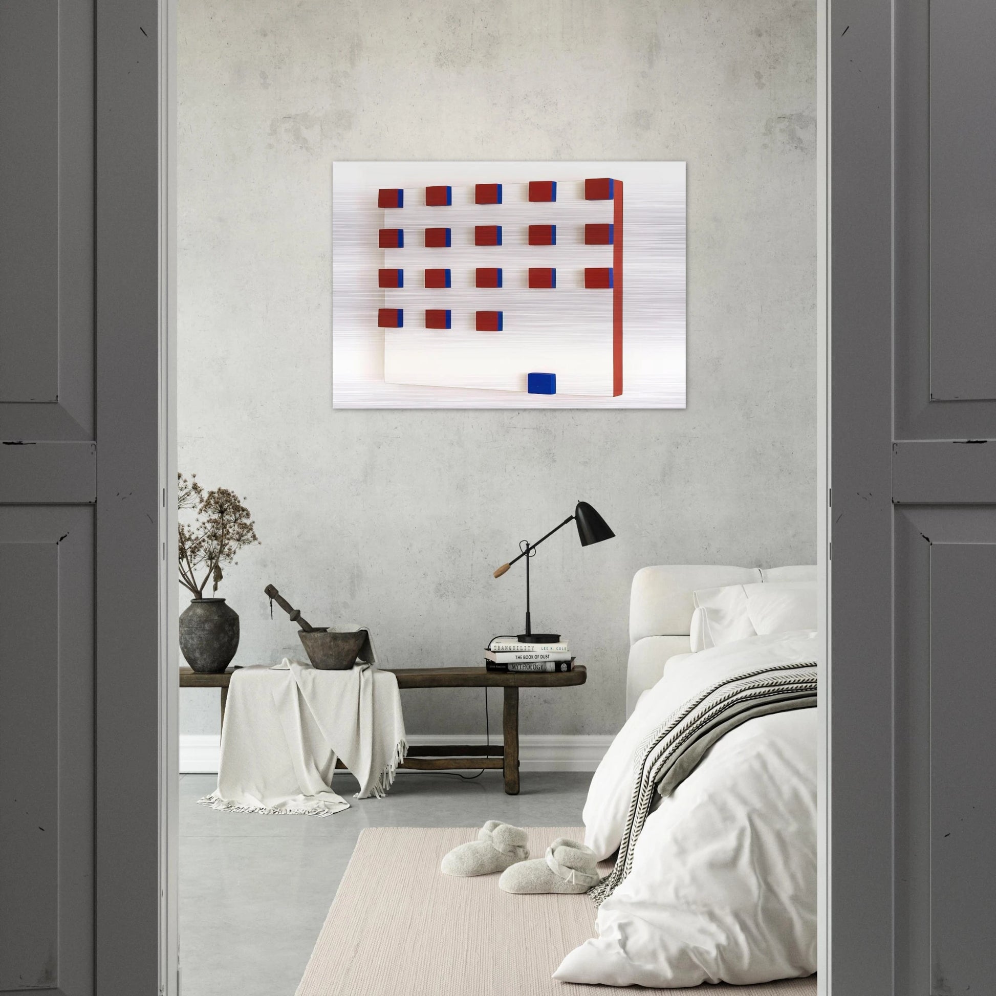 Relief in Red and Blue - 1956 - Lygia Pape Brushed Aluminum Print - 70x100 cm / 28x40 inches | Lygia Pape Aluminum Print | Lygia Pape Prints