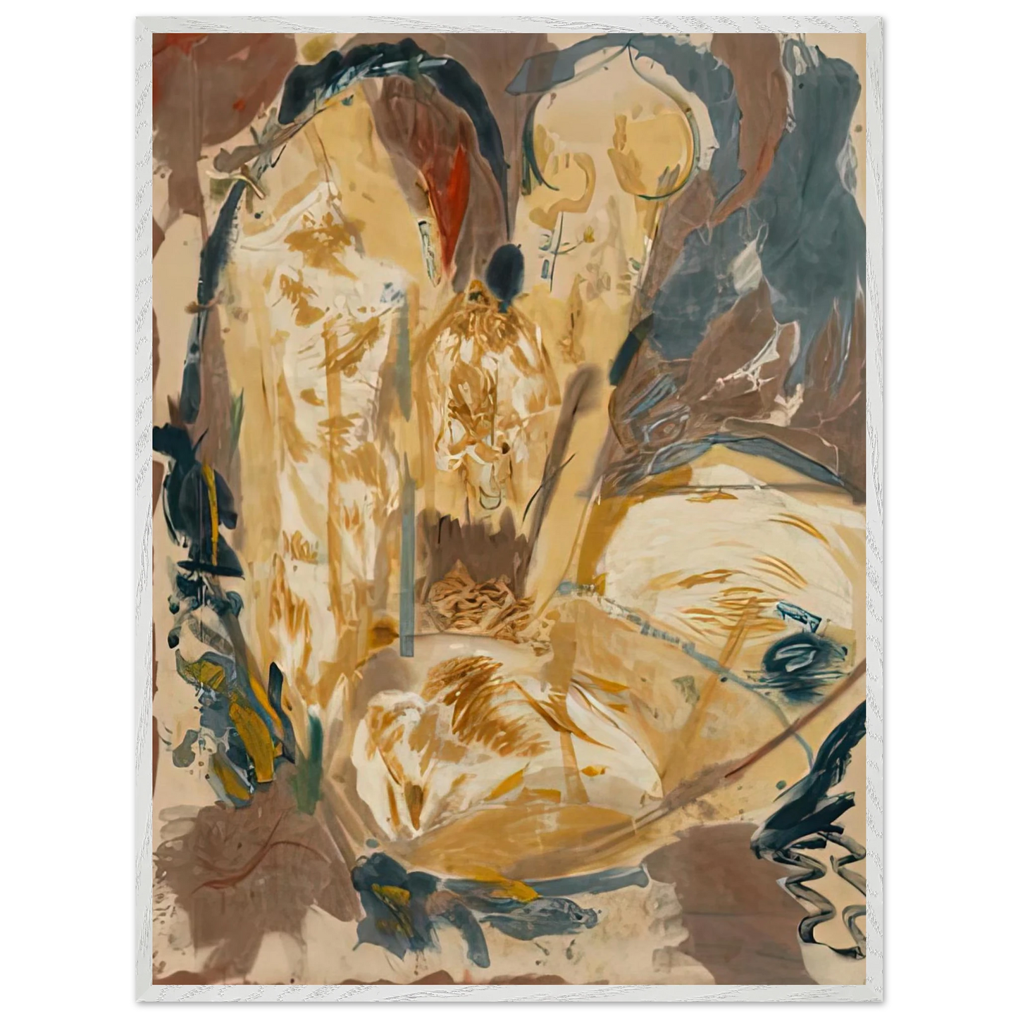Helen Frankenthaler - Giralda, 1956- Wall Art - 21x29.7 cm / 8x12" - Premium Wooden Framed Poster With Fine Art Paper-canvas - White frame
