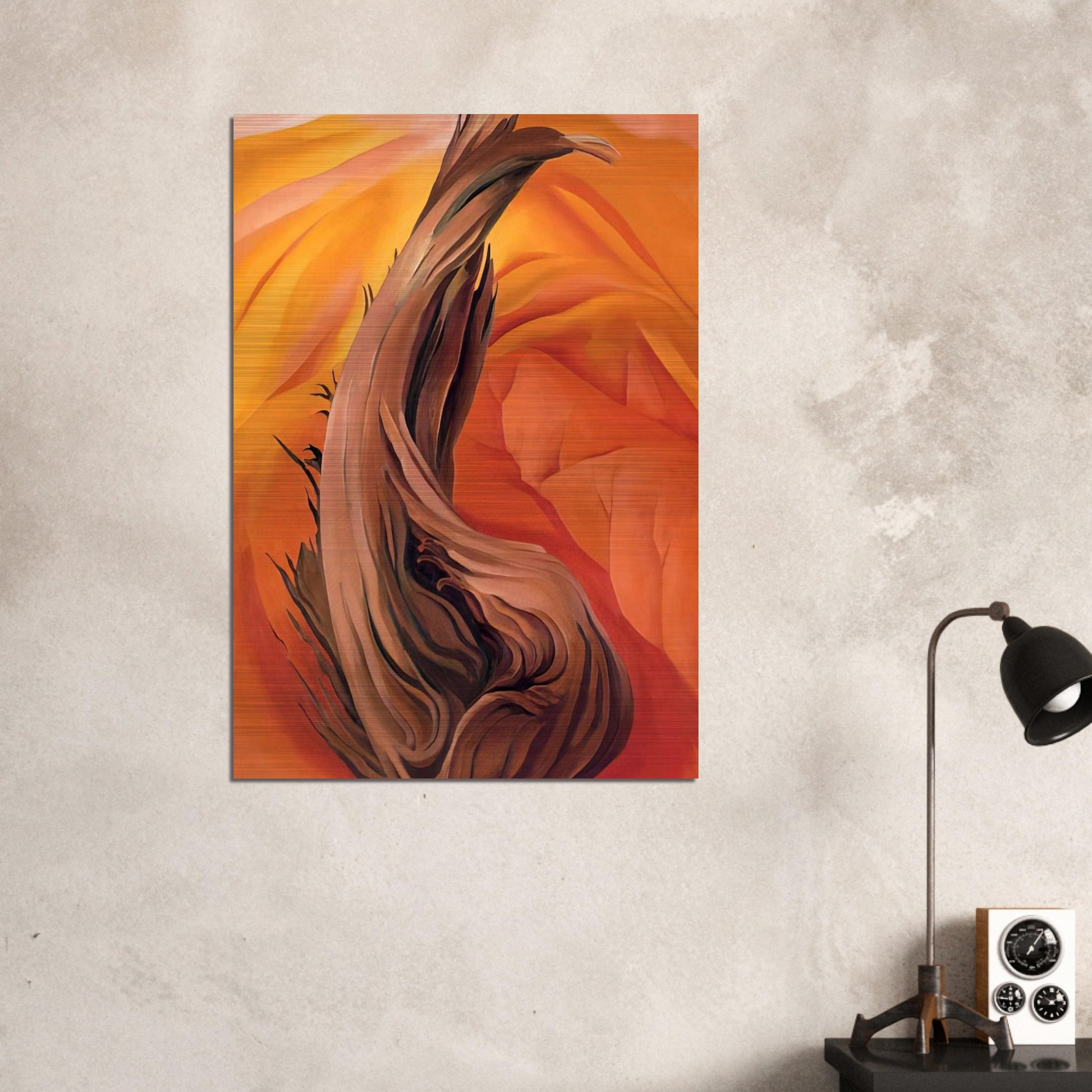 Stump in Red Hills - Georgia O'Keeffe Brushed Aluminum Print - 70x100 cm / 28x40 inches | Georgia O'Keeffe Aluminum Print | Georgia O'Keeffe Prints