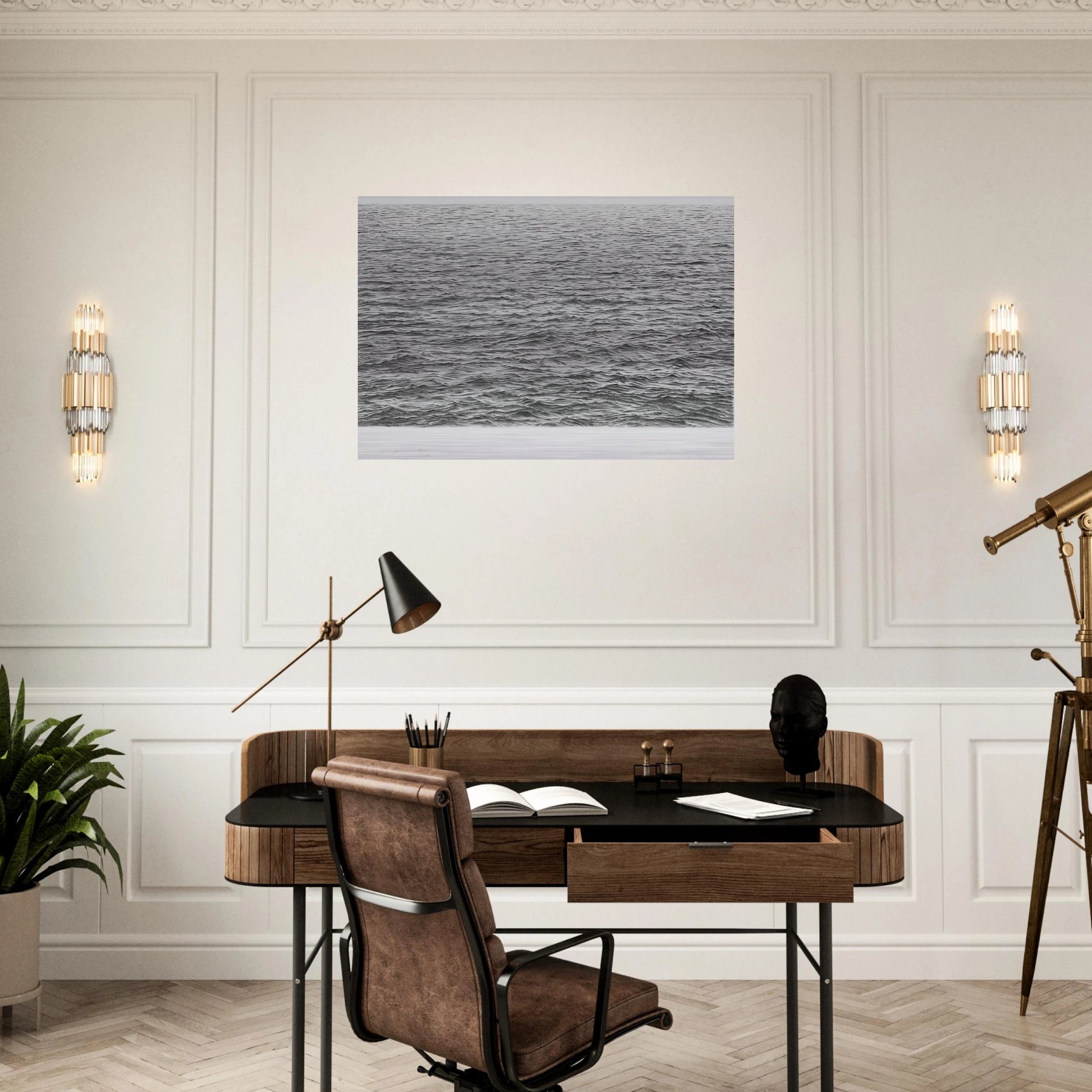 DRYPOINT OCEAN SURFACE 1983 - Vija Celmins Brushed Aluminum Print - 70x100 cm / 28x40 inches | Vija Celmins Aluminum Print | Vija Celmins Prints