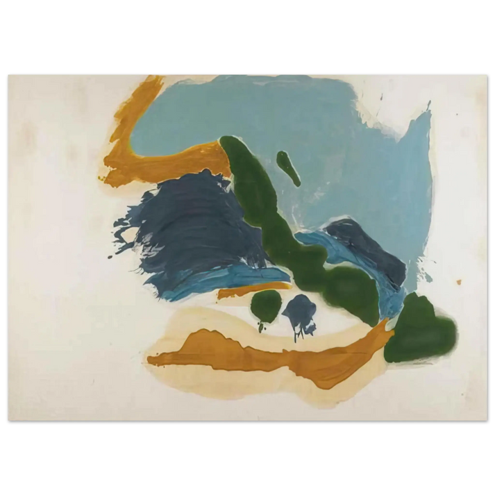 Helen Frankenthaler - Tuscany - 1963 Wall art - 28x43  cm / XL (11x17 Inches) - Premium Wooden Framed Poster With Fine Art Paper - Black frame