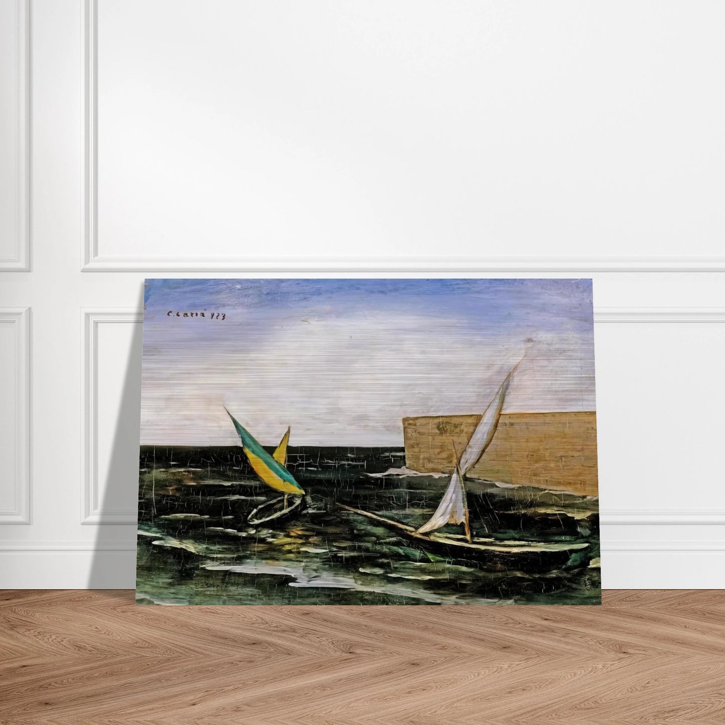 VELE NEL PORTO - Carlo Carra Brushed Aluminum Print - 70x100 cm / 28x40 inches | Carlo Carra Aluminum Print | Carlo Carra Prints
