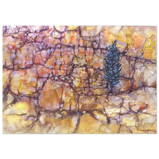 Landscape with Pinetree - 1958 - Jimmy Ernst Brushed Aluminum Print - 70x100 cm / 28x40 inches | Jimmy Ernst Aluminum Print | Jimmy Ernst Prints