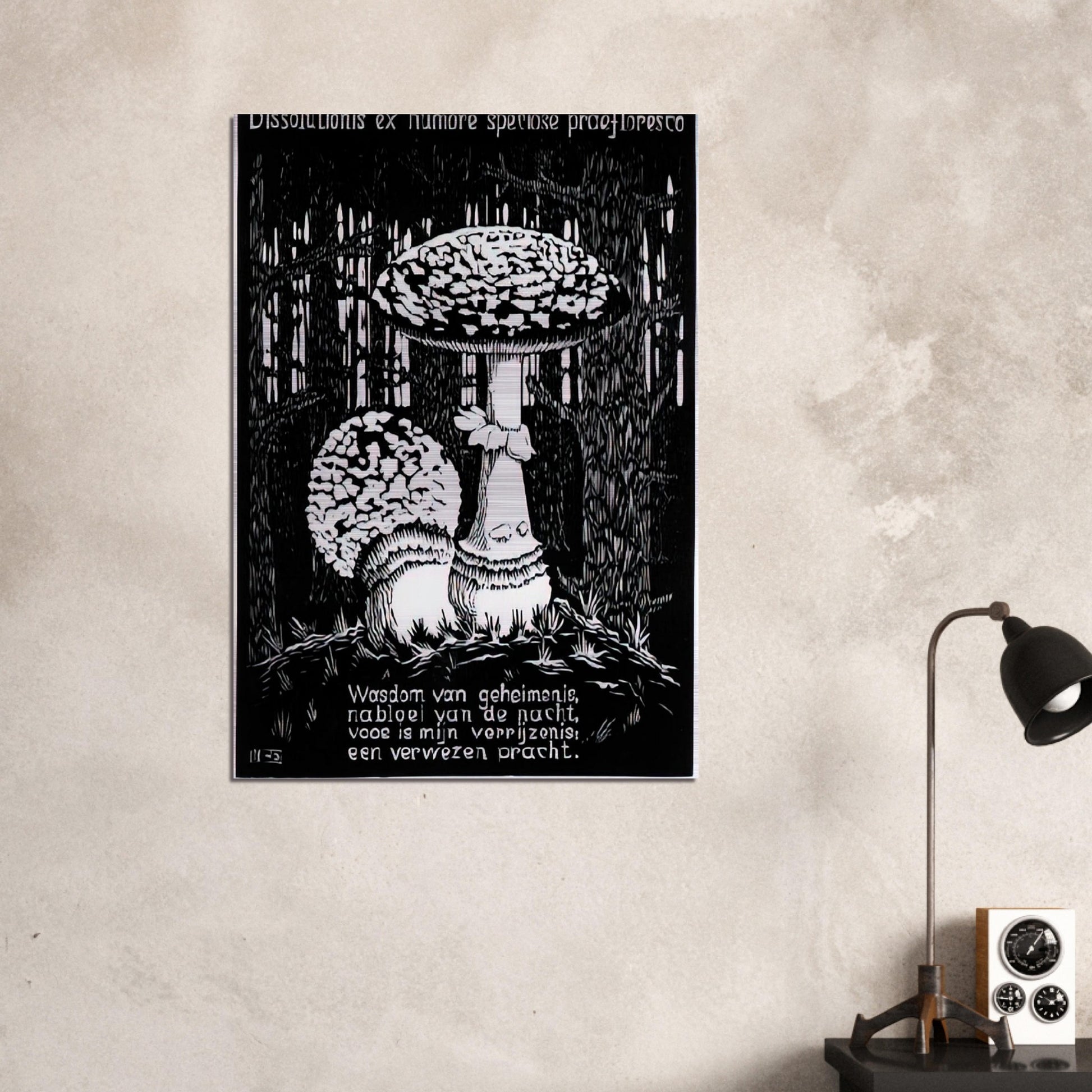 EMBLEMATA TOADSTOOL - MC Escher Brushed Aluminum Print - 70x100 cm / 28x40 inches | MC Escher Aluminum Print | MC Escher Prints